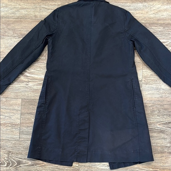 Vintage Y2K Gap Women's Size 6 Rain Trench Coat with Zipper Buttons Blue inside - Picture 13 of 13